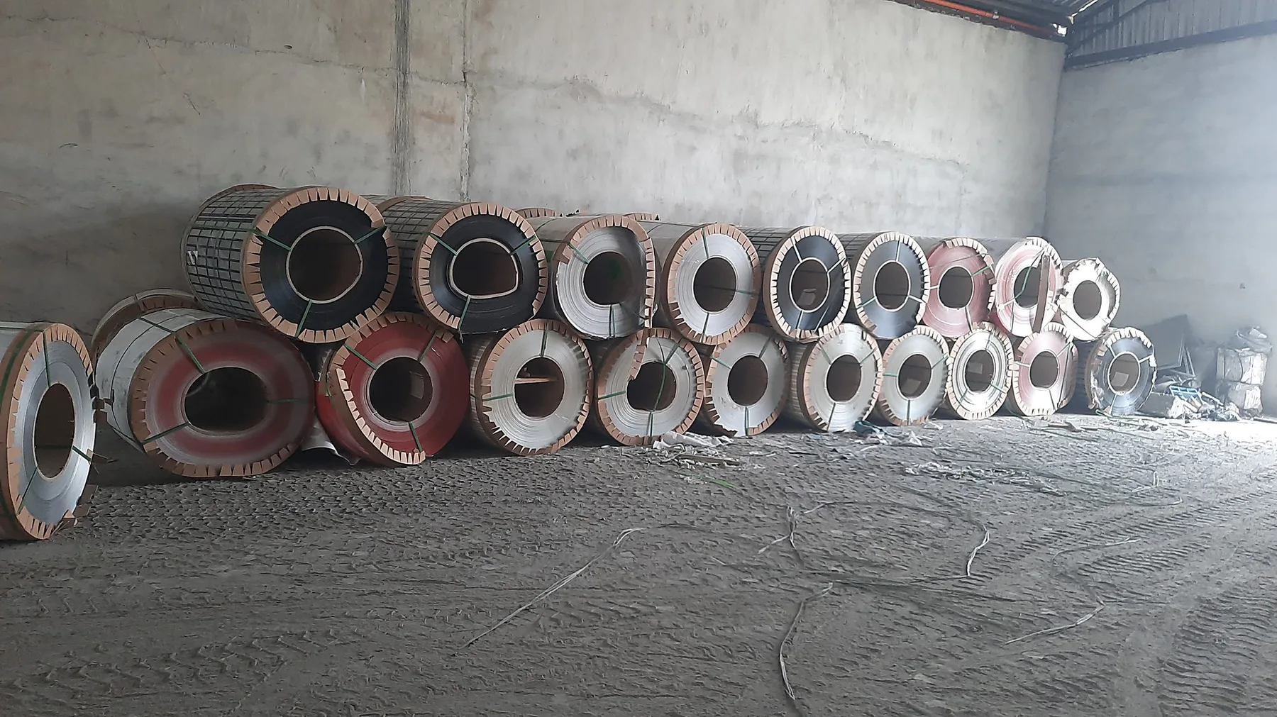 Evermetal aluminium coils stored for roofing manufacturing and wholesale supply